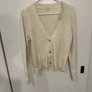 NWT Uniqlo Cream Button-Up Women's Sweater Cardigan